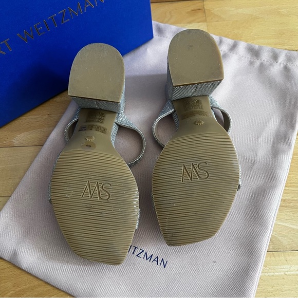 STUART WEITZMAN Flareblock 85 Slide Sandal In Poudre 6 - Picture 6 of 7